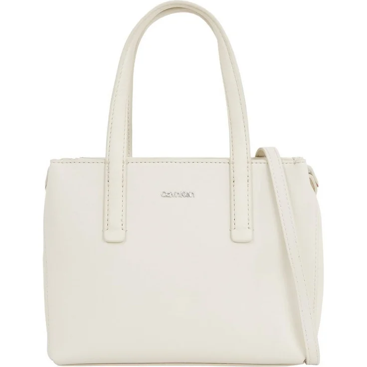 Calvin Klein Shopper CK MUST MINI TOTE_PU/NUBUCK, Damen Handtasche Dk Ecru, Henkeltasche Schultertasche  – Bild 1