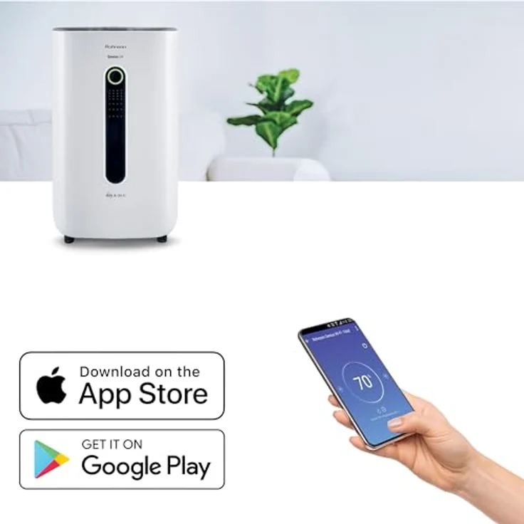 Rohnson Pro-Luftentfeuchter R-9920 - Entfeuchtet Räume bis 120 m², Smart Wi-Fi-Steuerung, 6,5 l Tank, leiser Betrieb, HEPA-Filter Option – Bild 2