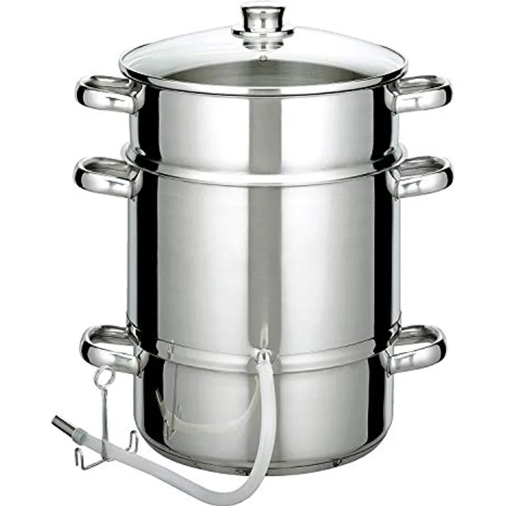 GSW 555975 Edelstahl Entsafter 26cm, Glas, silber