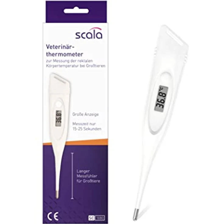 scala SC 1080 Veterinär Tier Thermometer weiß – Bild 1