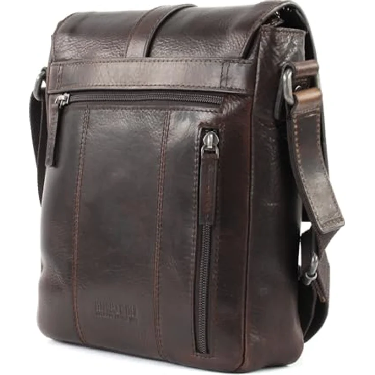 Leonhard Heyden Roma Umhängetasche Leder, 22 cm, braun, mit Handy- und Tabletfach, verstellbarem Umhängeriemen – Bild 5