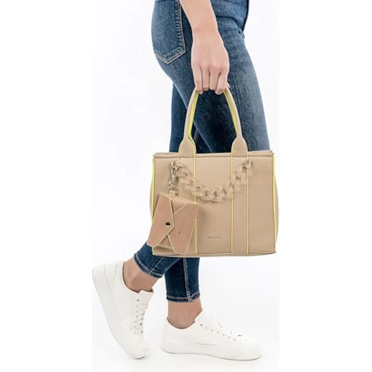 Tamaris Shopper TAS Flavia, Damen Handtasche aus Feinsynthetik mit Echtleder-Optik, abnehmbarem Umhängeriemen und Reißverschluss, Uni-Design – Bild 4