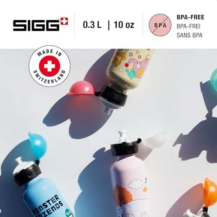 SIGG Orca Family Kinder Trinkflasche (0.3 L), schadstofffreie Kinderflasche mit auslaufsicherem Deckel, federleichte Trinkflasche aus Aluminium – Bild 2