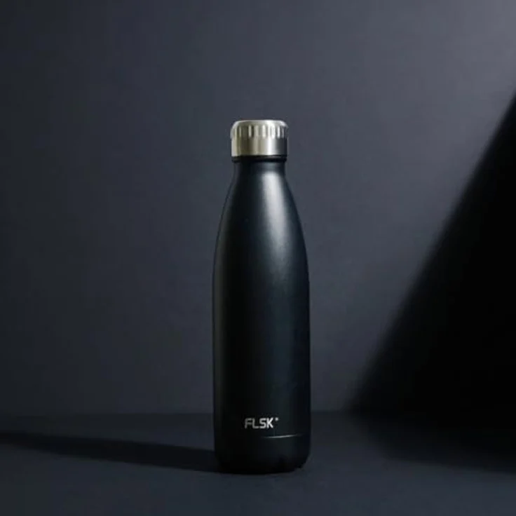 FLSK Trinkflasche I Premium Edelstahl-Thermosflasche I 100% Auslaufsicher & Kohlensäure geeignet I 24 Std. Kalt, 18 Std. Heiß (black, 1000 ml) – Bild 2