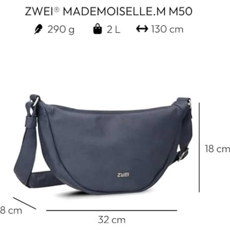 Zwei Mademoiselle.M Umhängetasche 32 cm, elegante Handtasche für Damen in verschiedenen Farben – Bild 2