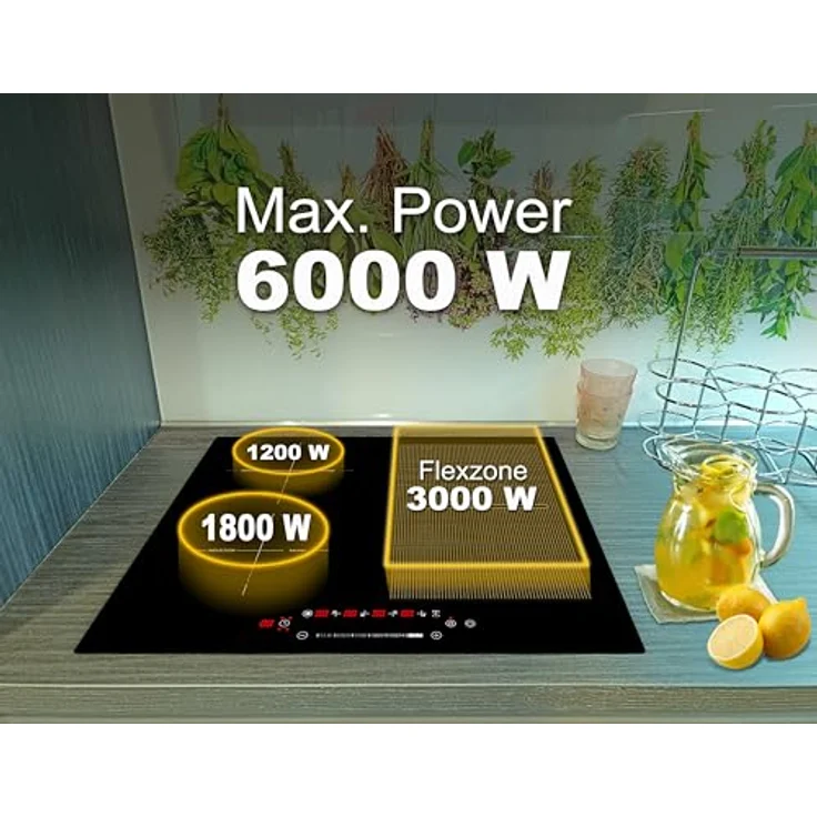 Acopino Induktionskochfeld KMI4F – 4-Zonen Kochfeld | Flexzone | Touch-Bedienung | Timer-Funktion | Kindersicherung | Power Booster | Glaskeramik | Einbau-Kochfeld | Energieeffizient – Bild 3