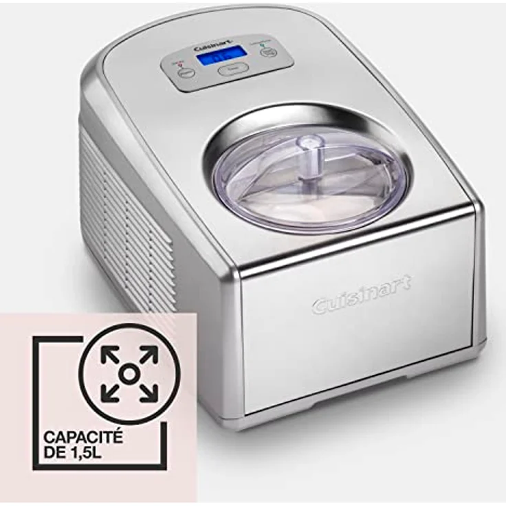 Cuisinart Icecream & Gelato Professional, Eismaschine mit selbstkühlendem Kompressor, 1,5 L Fassungsvermögen, Eiscremebreiter aus Edelstahl, Selbstgemachtes Eis, Frozen Yoghurt und Gelato, ICE100E – Bild 5