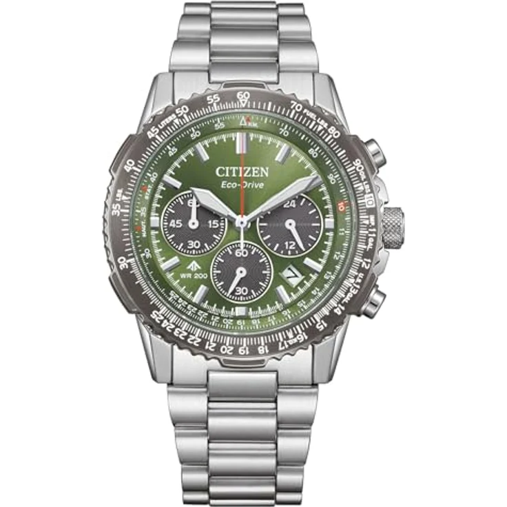 CITIZEN CA4664-60W Unisex Uhr Eco-Drive Promaster Air Navihawk Solar Chronograph mit Edelstahlband, Silberfarben – Bild 1
