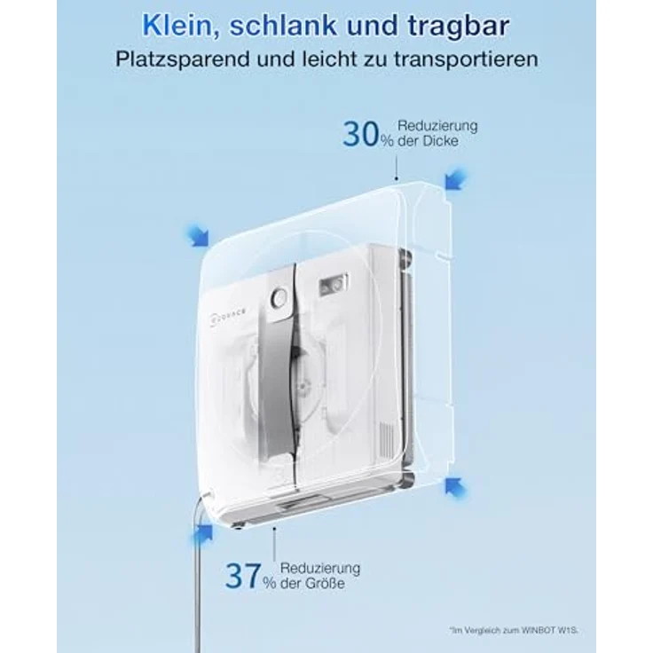 ECOVACS Fensterputzroboter WINBOT MINI (Grau) - Kompakter Fensterreinigungsroboter mit Ultraschall-Sprühsystemtechnologie – Bild 4