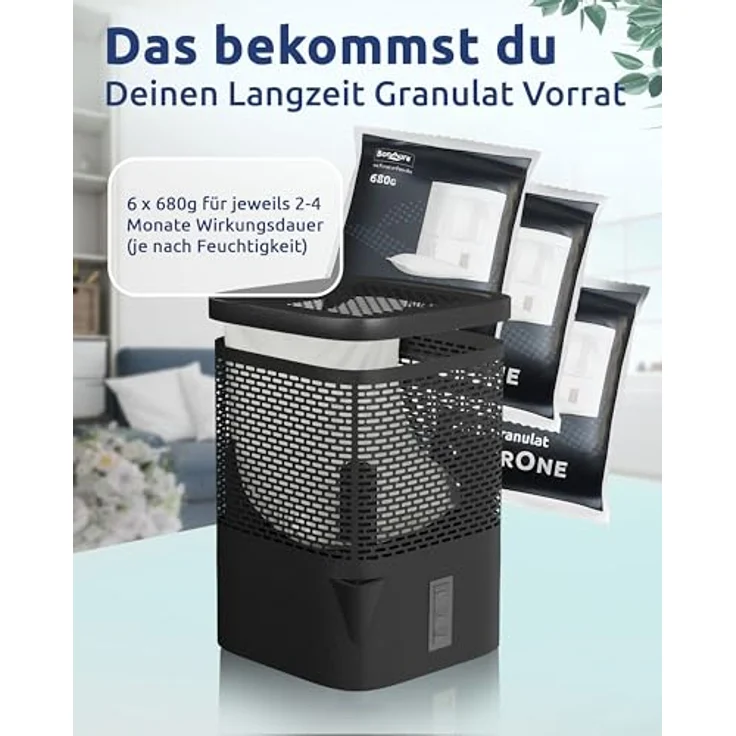 BonAura® Luftentfeuchter Nachfüllpack 6x 680g - Effektiver Feuchtigkeitskiller für Räume bis 23m² - Schimmel- und Geruchsschutz - Sparset Granulat – Bild 3