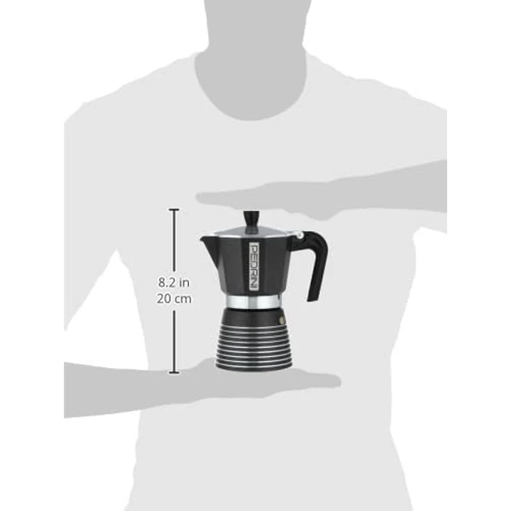 Pedrini Infinity Espressokocher, Aluminium 6 tazze Rock – Bild 4