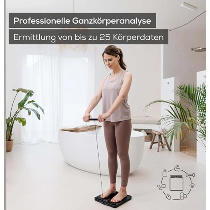 BEURER BF 990 Körper-Analyse-Waage, Diagnosewaage zur Ganzkörperanalyse, 180 kg, App-Verbindung, Handsensoren, 25 Messwerte, WIFI/Bluetooth – Bild 2