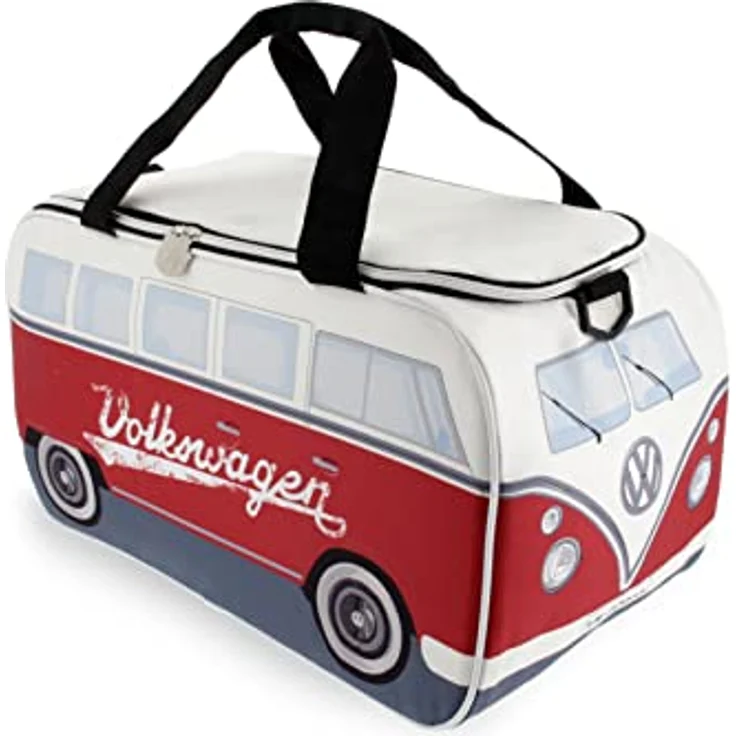 TOP Kühltasche VW T1, isolierte Kühlbox mit 25 l Inhalt, rot/weiß, mit Tragegriffen und verstellbarem Gurt – Bild 1