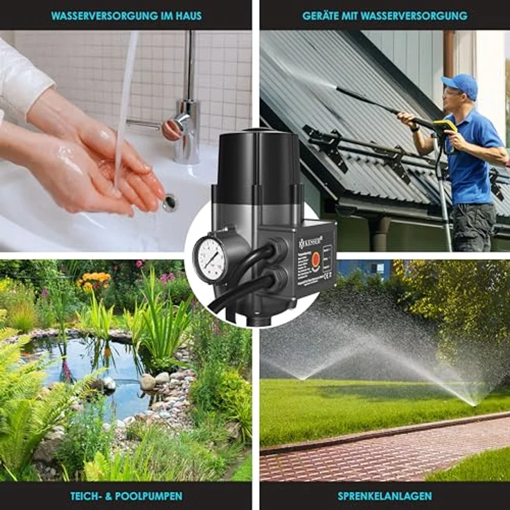 KESSER® Pumpensteuerung mit Baranzeige, 10 bar Druckschalter mit Trockenlaufschutz und automatischem Ein- und Ausschalten – Bild 5