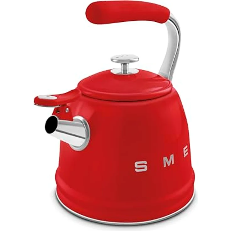 Smeg WKF01RD Wasserkocher, 2,3 l im 50er-Jahre-Design, rot/silber, Edelstahl, für alle Herdarten geeignet – Bild 6