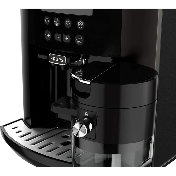 Krups EA819E Arabica Latte Quattro Force Kaffeevollautomat (1450 Watt, Wassertankkapazität: 1,7 Liter, Pumpendruck: 15 bar, LCD-Display) Platin-schwarz, mit Milchsystem – Bild 5