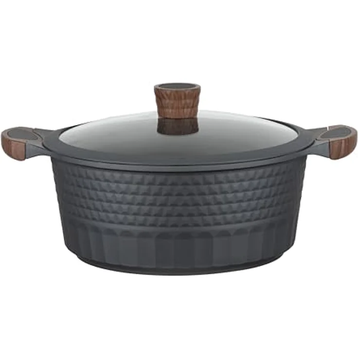 RESTO Kochtopf Schmortopf 6,6L mit Deckel 28cm, H=12,5cm | Antihaftbeschichtung | Für alle Herdarten, auch Induktion | PFOA frei – Bild 1