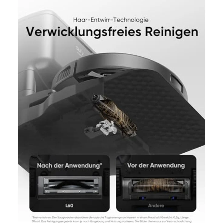 eufy L60 Saugroboter mit Absaugstation und Wischfunktion, 5.000Pa Saugkraft, Anti-Haar-Verwicklung, Absaugstation 60 Tage ohne Leeren, iPath-Laser-Navigation, für Hartböden, Google & Alexa – Bild 2