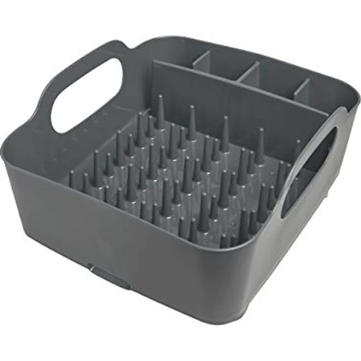 Umbra Tub Geschirr Abtropfgestell – Abtropfkorb mit integriertem Tropfwasserabfluß für Ihre Spüle oder Arbeitsfläche in Ihrer Küche Zuhause, im Büro oder Wohnwagen, Kunststoff - Anthrazitgrau – Bild 4