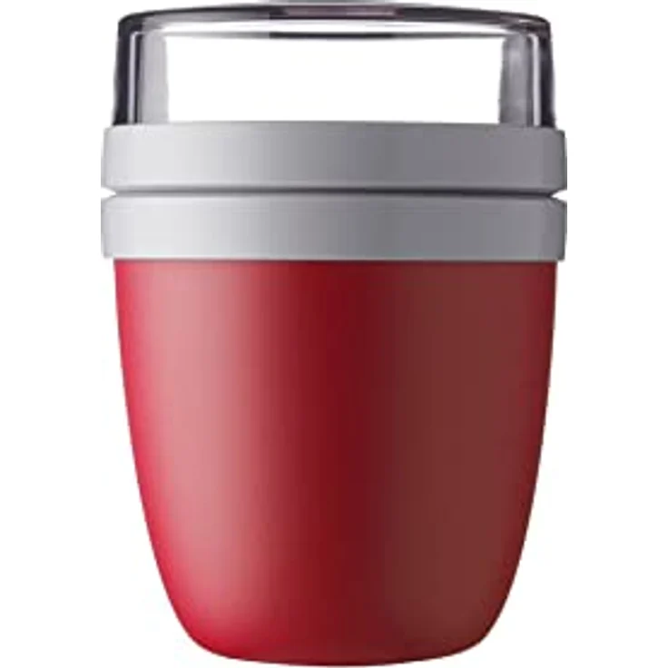 Mepal Lunchpot Ellipse, 500 ml praktischer Joghurtbecher in Nordic Red, für Mikrowelle, Tiefkühler und Spülmaschine geeignet – Bild 1