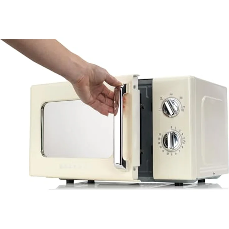 Gorenje MO20E1HRL Retro Standmikrowelle, 5 Leistungsstufen, 700 Watt, 20 l Volumen, Glastür, beige – Bild 2