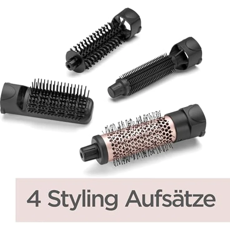 BaByliss Warmluftbürste Smooth Finish 1200, Warmluftbürste mit 1200 W Leistung, Schwarz/Rosé – Bild 4