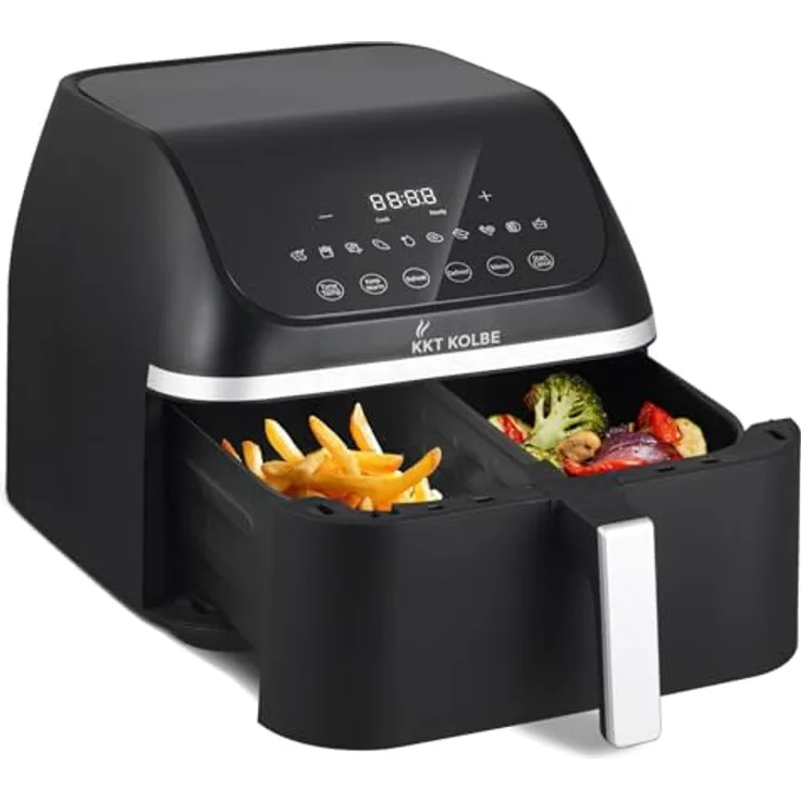 KKT KOLBE Heißluftfritteuse AF8500, 10 Programme für fettfreies Kochen, kompakt und mobil