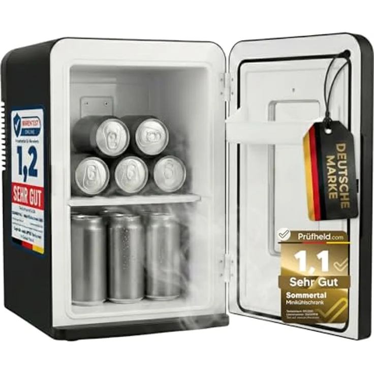 Sommertal Getränkekühlschrank KS15, 15 Liter Volumen, AC/DC Betrieb, leise & tragbar, Schwarz – Bild 2