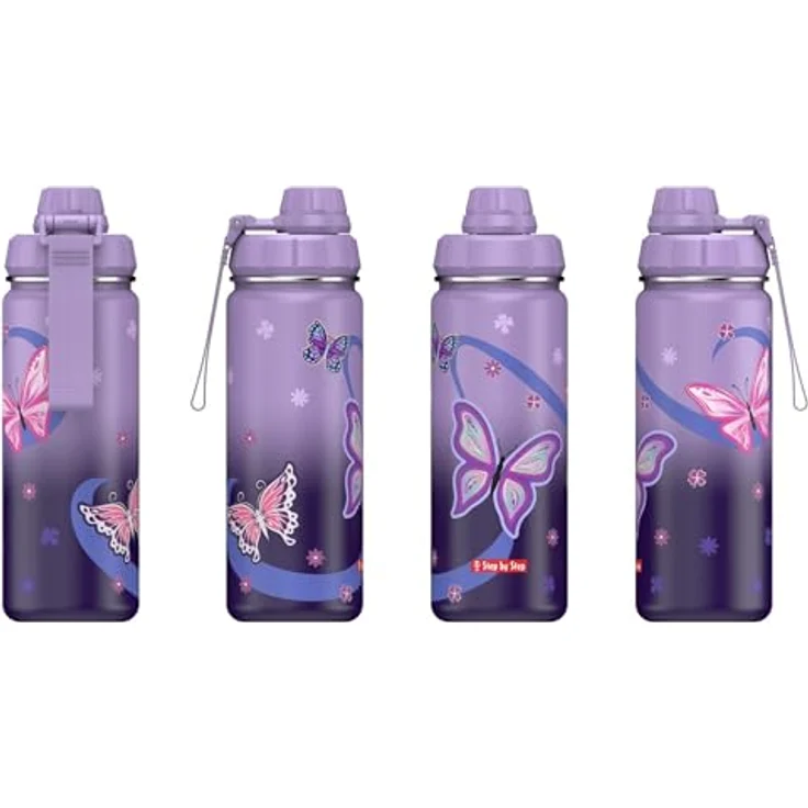 Step by Step Edelstahl Trinkflasche Sweet Butterfly, 0,5 l, lila, nicht spülmaschinengeeignet – Bild 3