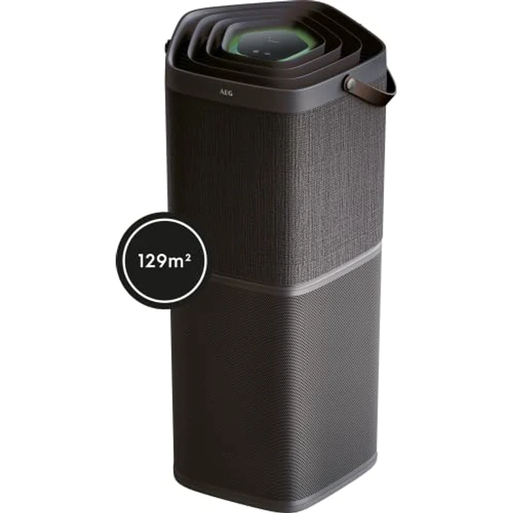 AEG AX91-604DG Luftreiniger (Beseitigt 99,9% luftgetragener Bakterien, nur 17 dB(A), Automatik-Modus, Luftqualitätsanzeige, leistungsstarke Filter, App-Steuerung, bis 129 m² Raumgröße, dunkelgrau) – Bild 6