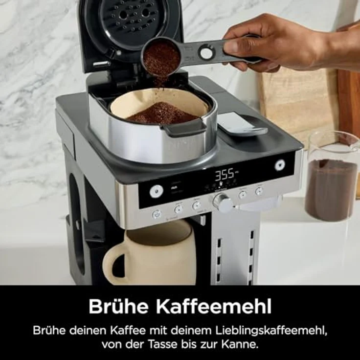 Ninja Prestige CFN802EU, 2-in-1 Filterkaffee- und Kapselmaschine mit integriertem Milchaufschäumer für Latte, Eiskaffee und Flat White, Schwarz – Bild 3