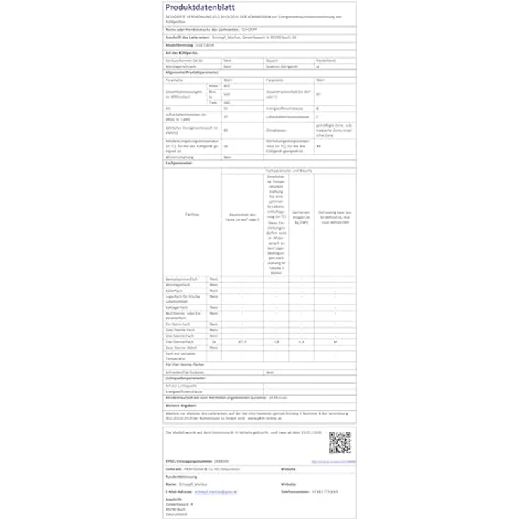 SCHOEPF GS87SBSW, Gefrierschrank mit 87 Liter Nutzinhalt, 4 Sterne, schwarz, energieeffizient A, 37 dB Geräuschpegel – Bild 3