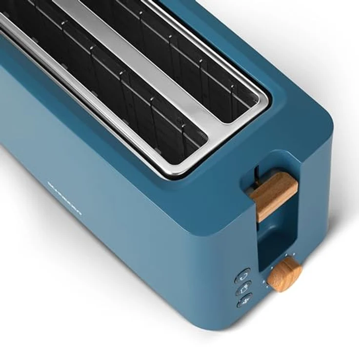 SCHNEIDER Fjord Line Toaster mit 1550 Watt, besonders lange Schlitzen, variable Bräunungssteuerung in 6 Stufen, Auftau-, Aufwärm- und Stop-Funktion, ausziehbare Krümelschublade, petrol blau – Bild 5