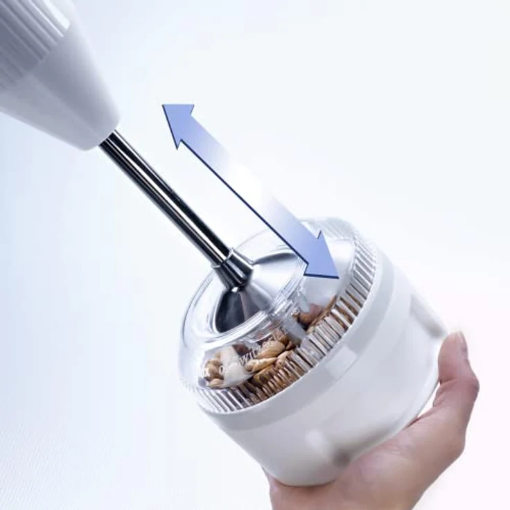 bamix Zubehör Processor für alle bamix Stabmixer, Mühlen-Aufsatz zum Mahlen, Pürieren & Hacken, Feuchte und trockene Lebensmittel, Weiß – Bild 2