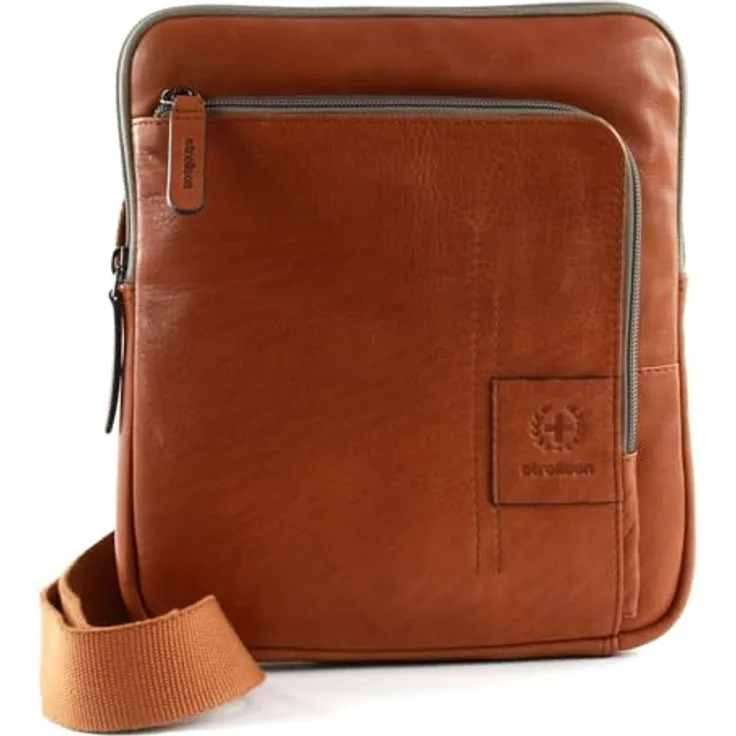 Strellson Hyde Park ShoulderBag XSVZ, Umhängetasche aus natürlichem Rindleder mit Tabletfach, hellbraun, 22 x 5 x 25 cm