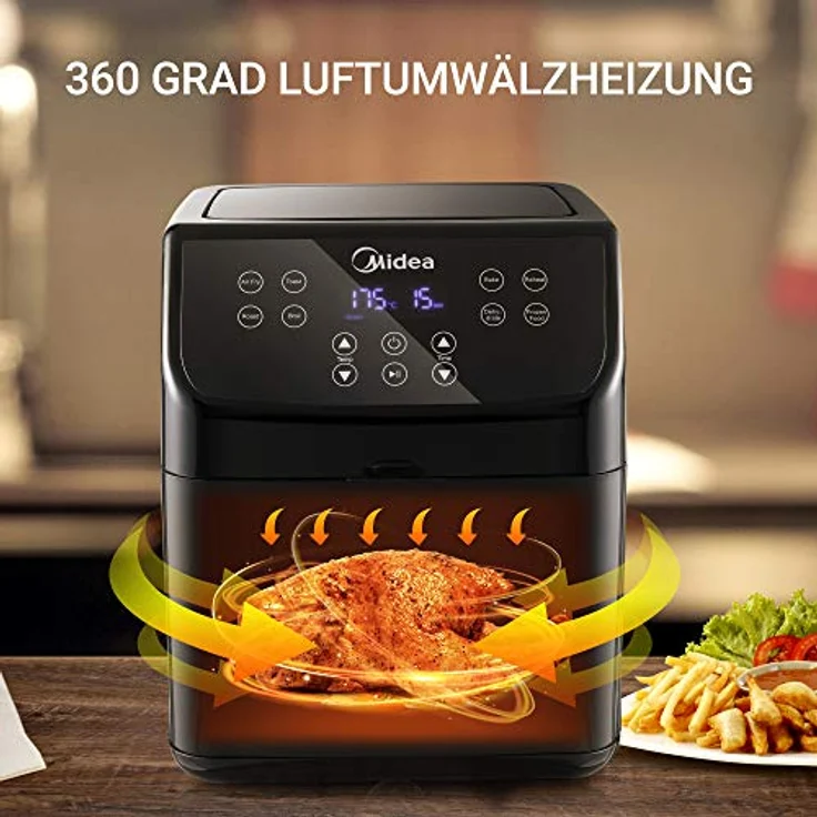 GOURMETmaxx Heißluftfritteuse, 1700 W, Erinnerungsfunktion, Fritteuse ohne Fett