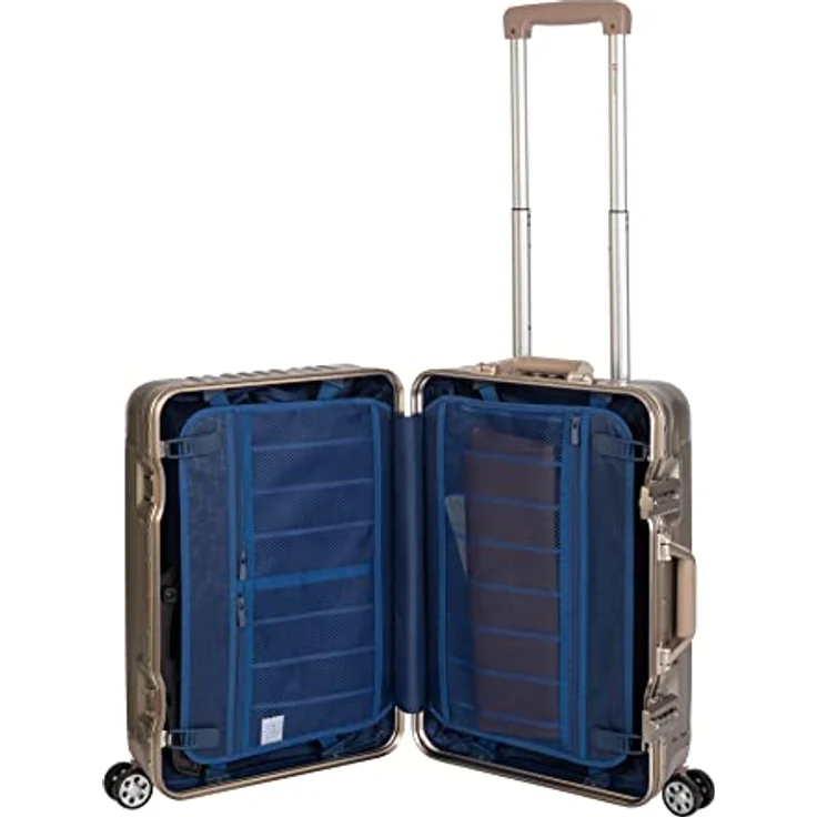 Travelhouse London Koffer Gold S-55cm Boardkoffer Alu-Rahmen Polykarbonat Hartschale TSA Zahlenschloss Handgepäck 47L – Bild 2