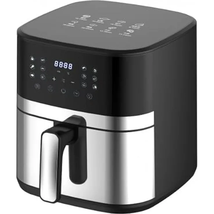 Rungassi Heißluftfritteuse Airfryer Fettarm 7 Liter CF-AFRY 7 schwarz mit Smart-Touch-Bedienfeld