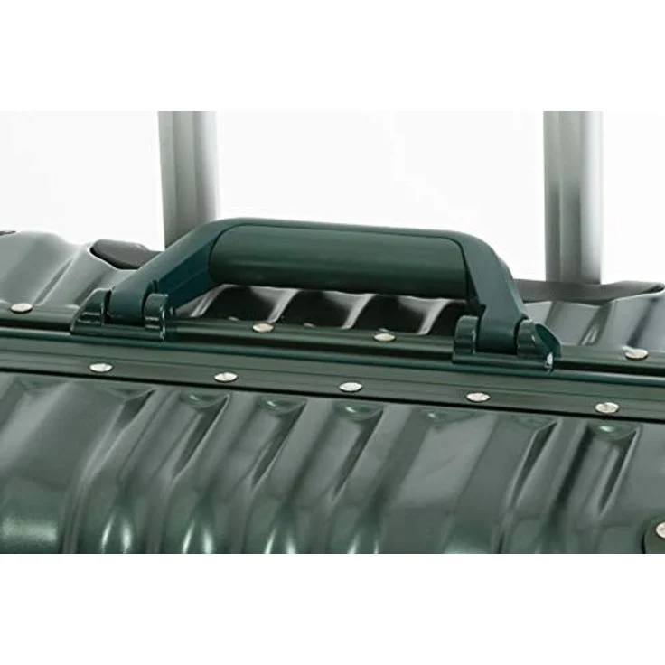 Travelhouse London Koffer Grün M-65cm · Alu-Rahmen · Polykarbonat Hartschale · Trolley Reisekoffer Reisegepäck · 2X TSA Zahlenschloss · 4X Doppelräder · 360° Rollen · Vol. 67L - Leichtgewichtiger Reisetrolley mit leise laufenden Rollen – Bild 5