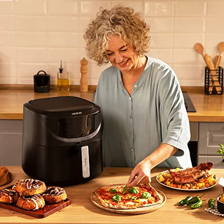 Cecotec Heißluftfritteuse Cecofry Absolute 7600 7,6 L. 2000 W, digital und kompakt, PerfectCook-Technologie, einstellbare Temperatur und Zeit, Touchpad, 8 Modi – Bild 2