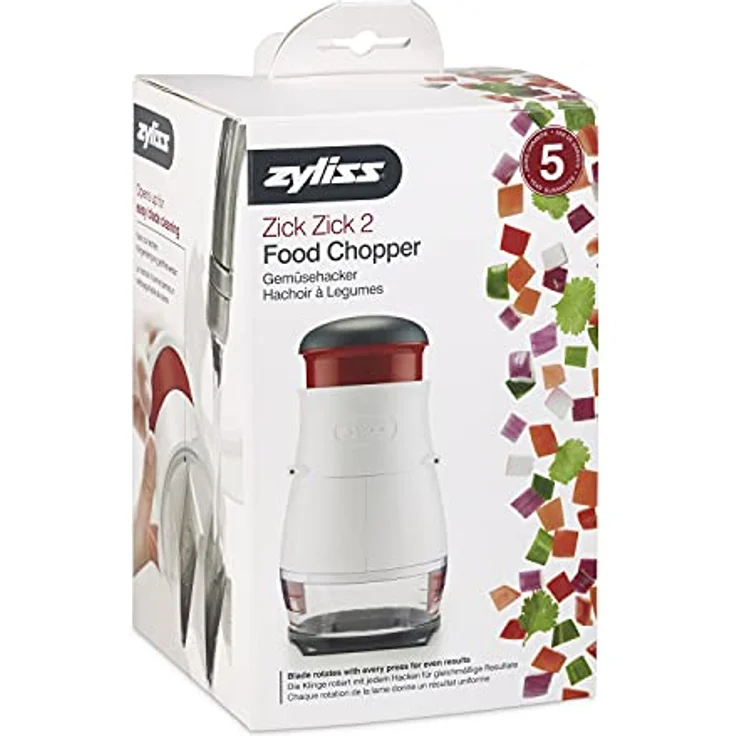 ZYLISS Zick Zick Gemüsehacker - die hochwertige, rotierende Klinge zerkleinert schnell und effizient Nüsse, Zwiebeln, Schokolade und mehr. Höhe: 22 cm. – Bild 2