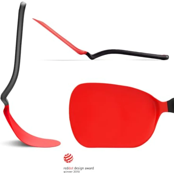 Dreamfarm CHOPULA Nylon Pfannenwender, flexibler Kunststoff, rot, hitzebeständig bis 250°C, spülmaschinenfest, BPA-frei, ideal zum Wenden und Zerteilen von Pfannengerichten – Bild 2