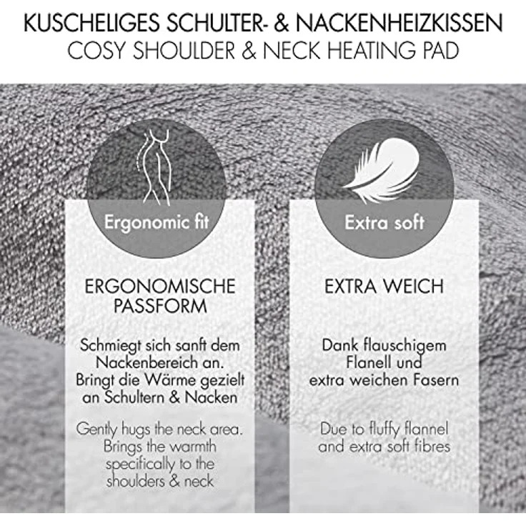 Promed Heizkissen für Rücken und Nacken mit Abschaltautomatik, Schulterheizkissen & Rückenwärmer NRP-2.0, Wärmekissen Rücken 52 x 56 cm, waschbarer Wärme Poncho – Bild 5