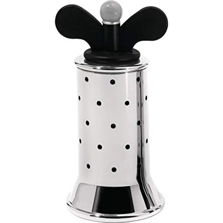 Alessi 9098 B - Design Pfeffermühle mit Rippen, Edelstahl und Thermoplastisches Harz, Schwarz – Bild 2