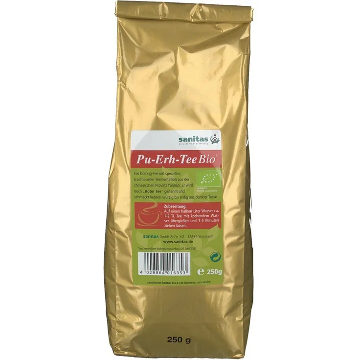 sanitas PU ERH TEE Bio, 250 g Premium Tee mit Pu-Erh Extrakt