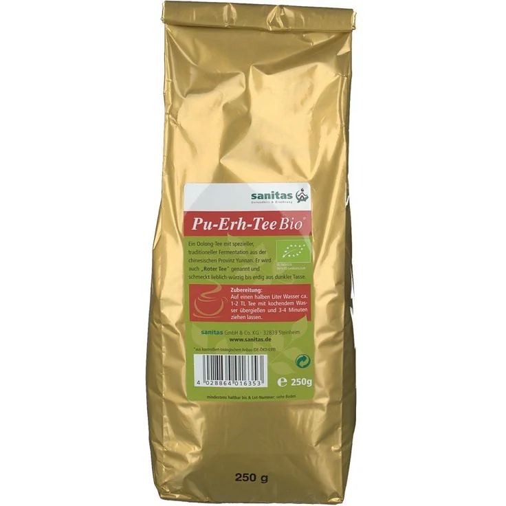 sanitas PU ERH TEE Bio, 250 g Premium Tee mit Pu-Erh Extrakt