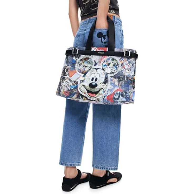 Desigual Mickey Collage Hobart Shopper Tasche, 42 cm, mehrfarbig, 100% Baumwolle, Tutti Fruti – Bild 5