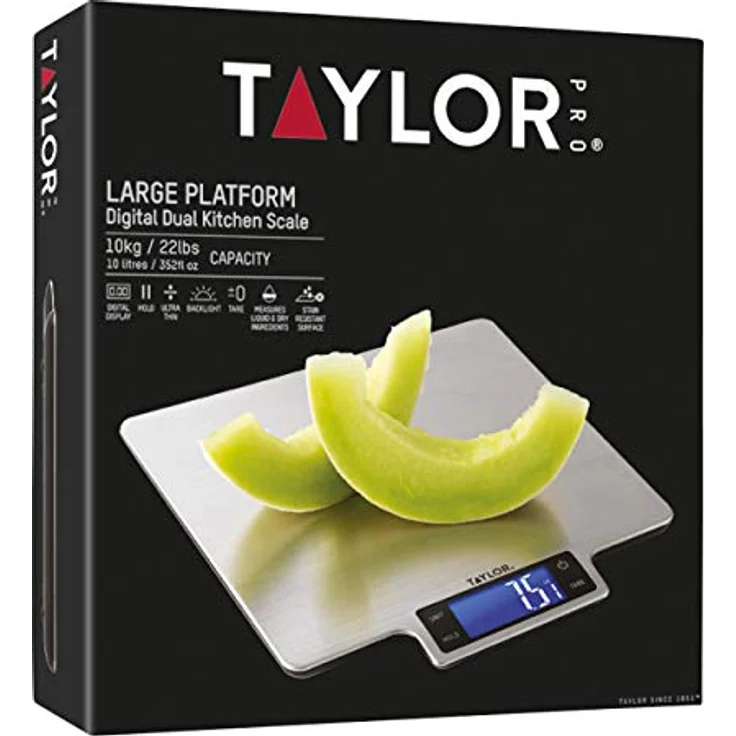 Taylor TYPSCALE10HP Pro Large Platform Kitchen Scales with Tare in Gift Box, Stainless Steel – Bild 7