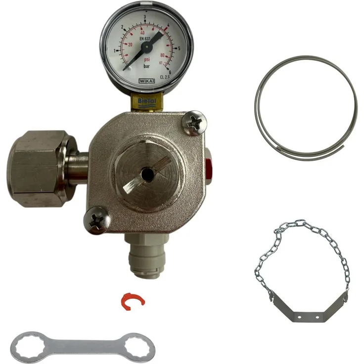 BieTal Zapfanlage BieTal® MINI Umrüstung Umbauset für Quooker Cube, für große CO2 Flasche mit Druckregler und 2m Schlauch