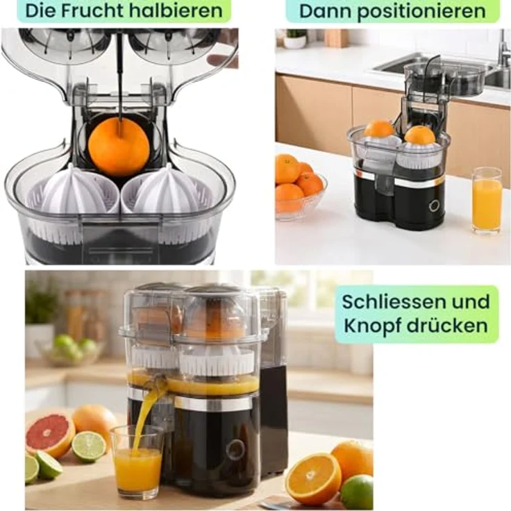 Casativo Kabelloser Akku Doppel-Entsafter, 120W, USB-C, 15.000 U/min, 68 Nutzungen pro Ladezyklus, Kompakt und Mobil – Bild 5